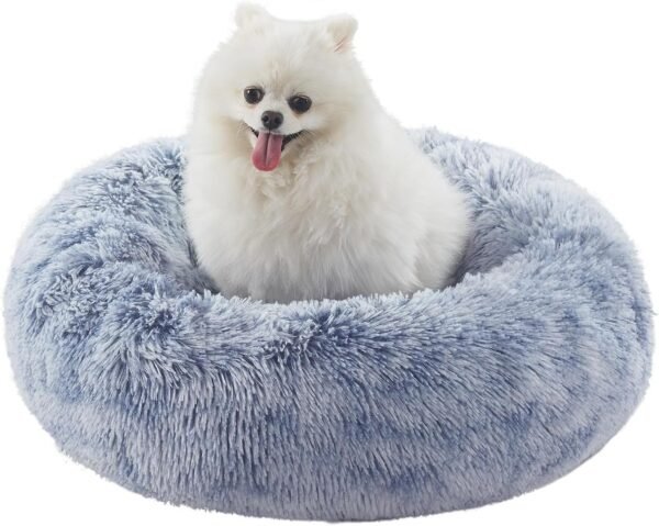 36 inches Donut Dog Bed for Large Dogs - Calming Fluffy Round Pet Bed with Removable & Washable Cover,Fits up to 80 lbs Pets