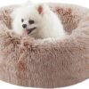 36 inches Donut Dog Bed for Large Dogs - Calming Fluffy Round Pet Bed with Removable & Washable Cover,Fits up to 80 lbs Pets