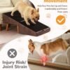 Dog Stairs for Small Dogs and Cats, Dog Ramp for Couch and Bed, Foldable 2-in-1 Wooden Pet Steps for Puppy, Split Ottoman Design（Brown）