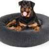 Dog Bed, Cat Calming Bed, Faux Fur Pillow Pet Donut Cuddler Round Plush Bed for Large Medium Small Dogs and Cats