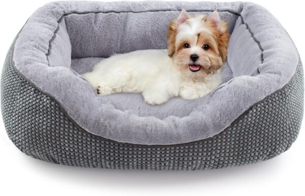 Medium Dog Beds for Medium Dogs Washable, Rectangle Dog Bed Medium Size Dog, Orthopedic Dog Bed, Warming Soft Calming Sleeping Puppy Bed Durable Pet Bed with Anti-Slip Bottom