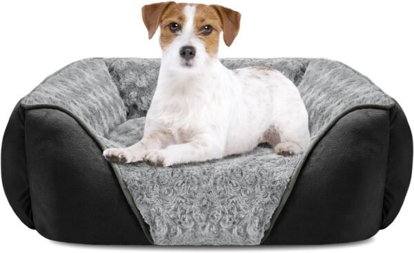 Large Dog Bed for Large Medium Small Dogs, Rectangle Washable Orthopedic Dog Bed, Soft Calming Sleeping Puppy Bed Durable Pet Cuddler with Anti-Slip Bottom