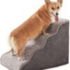 Dog Stairs for Small Dogs & Cats 15.7" H, High Density Foam Dog Steps Ramp for Couch Sofa and Chair, Pet Stairs with Non-Slip Bottom and Remove Washable Cover
