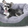 Medium Dog Beds for Medium Dogs Washable, Rectangle Dog Bed Medium Size Dog, Orthopedic Dog Bed, Warming Soft Calming Sleeping Puppy Bed Durable Pet Bed with Anti-Slip Bottom