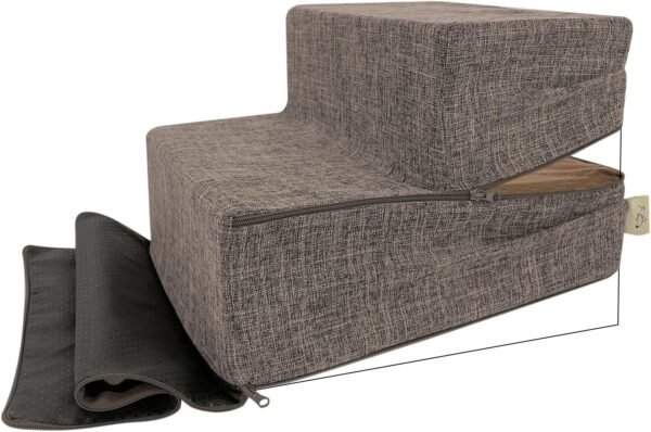 Non-Slip Foam Dog Stair & Pet Ramp, Balanced Indoor Step Support - Foldable Stair Cover