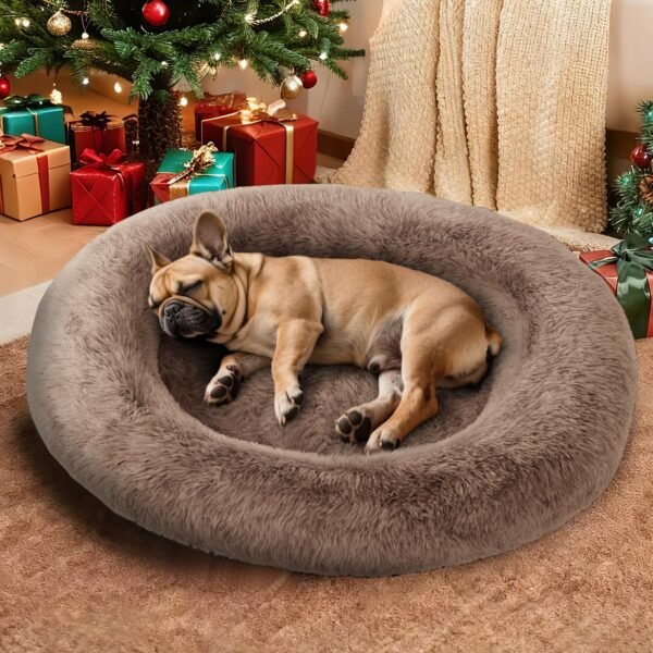 Calming Dog Bed for Extra Large Dogs XL, Anti Anxiety Pet Beds with Supportive Foam, Removable Washable Oval Pets Couch, Fluffy Cuddle Bolster Couch