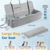 Large Dog Car Seat, Dog Car Bed for Large Dogs Under 120lbs, Dog Booster Seat with Thick Cushion and 2 Pet Safety Leashes, Detachable & Washable Pet car Bed for Backseat