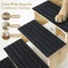5-Step Wooden Dog Steps for Bed, Anti-Slip Dog Stairs with Carpet Pads, 23.6 Inches Pet Ramp for Dogs to Get on Bed, Pet Stairs for Old & Senior Dogs/Cats, Pet Steps Ladder for High Beds/Couch Sofa