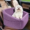 Dog Car Seat for Small Medium Dogs,Detachable Washable Dog Booster Seat Under 30lbs, Pet Car Seat Travel Bed with Storage Pockets and Dog Safety Belt