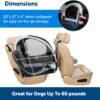 Happy Ride Collapsible Travel Crate - Safe Travel Containment with Heavy Duty Aluminum Frame, Mesh Windows, Convenient Storage Pockets & Secure Seat Belt Access - Road Trip Crate
