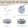 Calming Dog Bed, Plush Anti-Anxiety Donut Dog Bed for Small Medium Large Dogs, Warming Cozy Soft Cute Round Washable, Marshmallow Cuddler Nest Pet Bed
