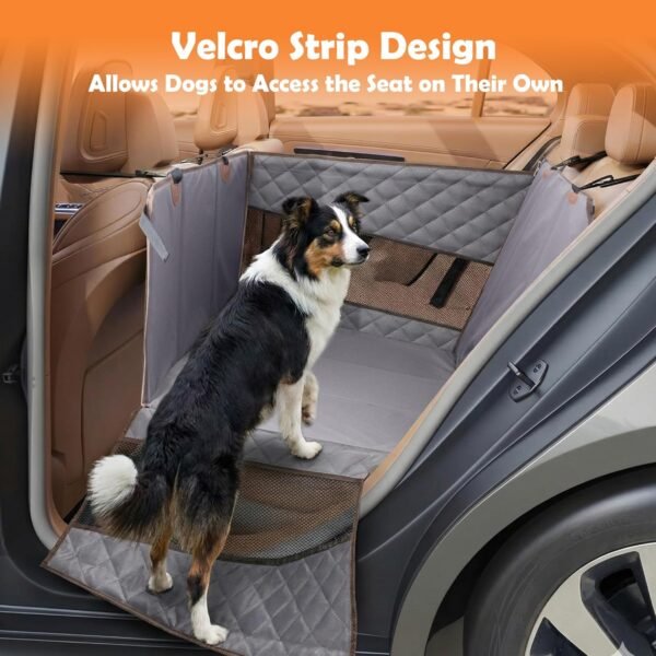 Large Dog Car Seat for Back Seat,Waterproof Back Seat Extender for Dogs with Hard Bottom,Half Back Seat Pet Cover for SUVs/Trucks,Foldable Pet Car Seat with Non-Slip Bottom
