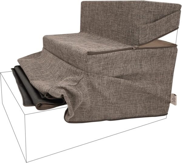 Non-Slip Foam Dog Stair & Pet Ramp, Balanced Indoor Step Support - Foldable Stair Cover