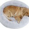 Calming Dog Bed, Plush Anti-Anxiety Donut Dog Bed for Small Medium Large Dogs, Warming Cozy Soft Cute Round Washable, Marshmallow Cuddler Nest Pet Bed