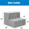 Dog Stairs & Steps - Foam Steps for Small Dogs & Cats, Non-Slip Indoor Balanced Pet Step Support, Dog Ramp, No Assembly, Ash Gray Linen, 2-Step (12-inch Height)