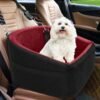 Dog Car Seat for Small Medium Dogs,Detachable Washable Dog Booster Seat Under 30lbs, Pet Car Seat Travel Bed with Storage Pockets and Dog Safety Belt