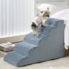 Dog Stairs for Small Dogs, 2-Steps Dog Ramp for Couch, Pet Stairs with Highly Supportive Foam and Non-Slip Bottom, Pet Steps for Cat & Doggie