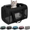 Cat Carrying Case Pet Dog Carrier Soft-Sided Cat Bag Airline Approved, Pet Travel Carrier Up to 15 Lbs, Collapsible Cats Carrier Dog Carrier for Medium Small Cats Dogs(17x11x11 Green)