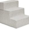 Dog Stairs & Steps - Foam Steps for Small Dogs & Cats, Non-Slip Indoor Balanced Pet Step Support, Dog Ramp, No Assembly, Ash Gray Linen, 2-Step (12-inch Height)