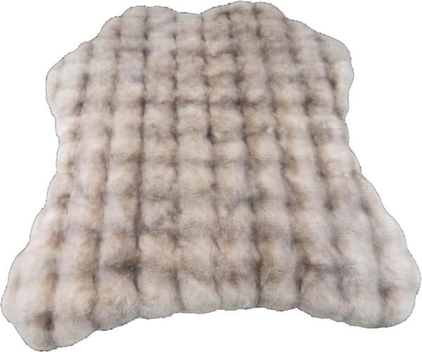 35” x 40” Faux Fur Bubble Mat, Machine Washable Waterproof Orthopedic Memory Foam Pad, Anti-Skid Bottom for Dogs, Pets & Home Use, Marble