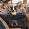 Large Dog Car Seat for Back Seat,Waterproof Back Seat Extender for Dogs with Hard Bottom,Half Back Seat Pet Cover for SUVs/Trucks,Foldable Pet Car Seat with Non-Slip Bottom