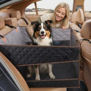 Large Dog Car Seat for Back Seat,Waterproof Back Seat Extender for Dogs with Hard Bottom,Half Back Seat Pet Cover for SUVs/Trucks,Foldable Pet Car Seat with Non-Slip Bottom