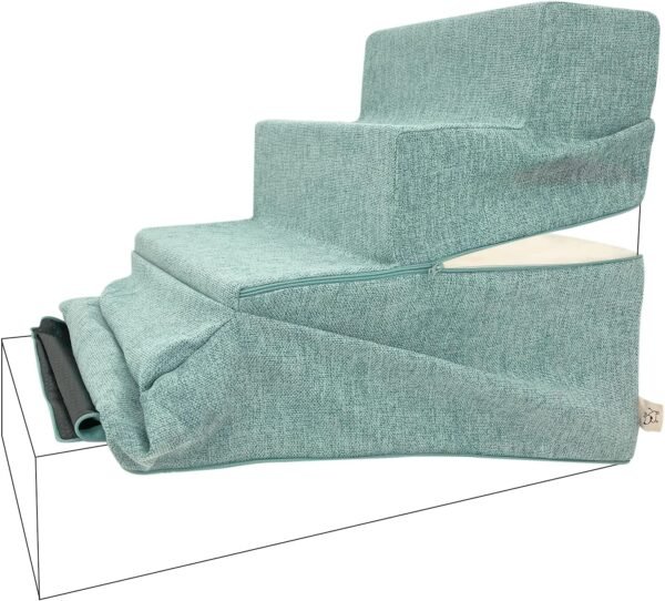 Non-Slip Foam Dog Stair & Pet Ramp, Balanced Indoor Step Support - Foldable Stair Cover