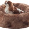 36 inches Donut Dog Bed for Large Dogs - Calming Fluffy Round Pet Bed with Removable & Washable Cover,Fits up to 80 lbs Pets
