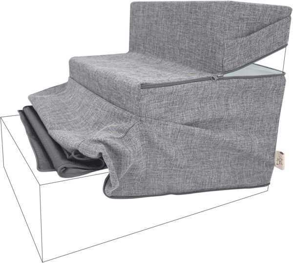 Non-Slip Foam Dog Stair & Pet Ramp, Balanced Indoor Step Support - Foldable Stair Cover