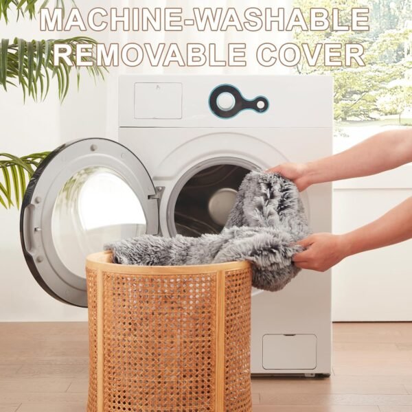 36 inches Donut Dog Bed for Large Dogs - Calming Fluffy Round Pet Bed with Removable & Washable Cover,Fits up to 80 lbs Pets