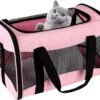 Cat Carrying Case Pet Dog Carrier Soft-Sided Cat Bag Airline Approved, Pet Travel Carrier Up to 15 Lbs, Collapsible Cats Carrier Dog Carrier for Medium Small Cats Dogs(17x11x11 Green)