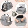 Pet Carrier Bag Airline Approved Up for Cats and Dogs Up to 20LBs, Soft Cat Carrier Dog Carrier Travel Kitten Carrier with Mat, Nail Clipper, Brush, Foldable Bowl Cat Accessories