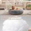 36 inches Donut Dog Bed for Large Dogs - Calming Fluffy Round Pet Bed with Removable & Washable Cover,Fits up to 80 lbs Pets