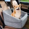 Dog Car Seat for Small Medium Dogs,Detachable Washable Dog Booster Seat Under 30lbs, Pet Car Seat Travel Bed with Storage Pockets and Dog Safety Belt
