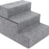 Dog Stairs & Steps - Foam Steps for Small Dogs & Cats, Non-Slip Indoor Balanced Pet Step Support, Dog Ramp, No Assembly, Ash Gray Linen, 2-Step (12-inch Height)