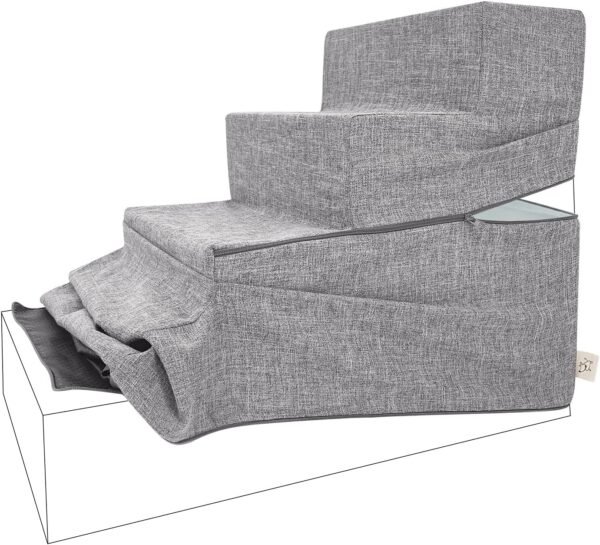 Non-Slip Foam Dog Stair & Pet Ramp, Balanced Indoor Step Support - Foldable Stair Cover