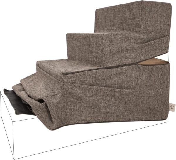 Non-Slip Foam Dog Stair & Pet Ramp, Balanced Indoor Step Support - Foldable Stair Cover