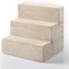 Foam 13 Inch 2-Step Step Pet Stairs / Pet Ramp for Cats and Dogs, Beige