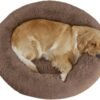 Calming Dog Bed, Plush Anti-Anxiety Donut Dog Bed for Small Medium Large Dogs, Warming Cozy Soft Cute Round Washable, Marshmallow Cuddler Nest Pet Bed