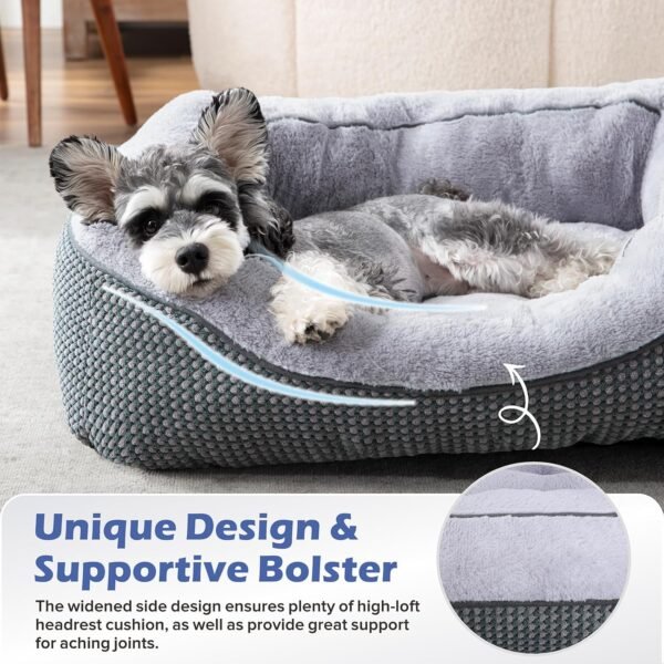 Medium Dog Beds for Medium Dogs Washable, Rectangle Dog Bed Medium Size Dog, Orthopedic Dog Bed, Warming Soft Calming Sleeping Puppy Bed Durable Pet Bed with Anti-Slip Bottom