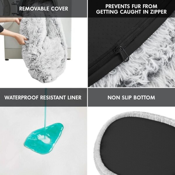 Calming Dog Bed for Extra Large Dogs XL, Anti Anxiety Pet Beds with Supportive Foam, Removable Washable Oval Pets Couch, Fluffy Cuddle Bolster Couch