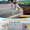 Large Dog Car Seat, Dog Car Bed for Large Dogs Under 120lbs, Dog Booster Seat with Thick Cushion and 2 Pet Safety Leashes, Detachable & Washable Pet car Bed for Backseat