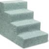 Dog Stairs & Steps - Foam Steps for Small Dogs & Cats, Non-Slip Indoor Balanced Pet Step Support, Dog Ramp, No Assembly, Ash Gray Linen, 2-Step (12-inch Height)
