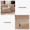 Minimalist Water-resistant Wheat Stripe Design Chenille Couch Cover