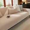Minimalist Water-resistant Wheat Stripe Design Chenille Couch Cover
