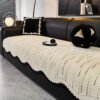Trendy Chenille Anti-Scratch Elegant Wavy Shaped Couch Cover