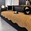 Trendy Chenille Anti-Scratch Elegant Wavy Shaped Couch Cover