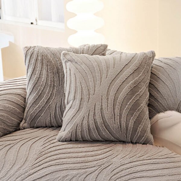 Wave Textured Plush Non-Slip Couch Cover