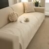 Cool Touch Ice Silk Minimalist Style with Braided Edge Couch Cover