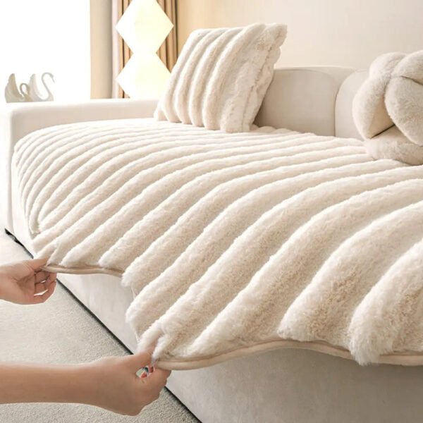 Fluffy Comfort Plush Furniture Protection Decorative Couch Cover